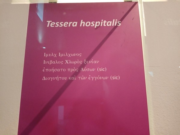La tessera hospitalis, in greco (Σύμβολον)  - ricerca storica di Giovanni Teresi