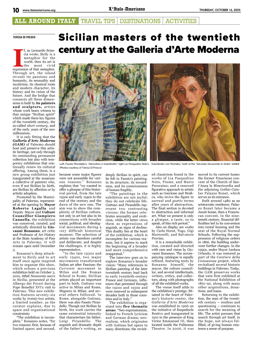 "Sicilian masters of the twentieth century at the Galleria d’Arte Moderna" di Teresa Di Fresco